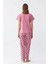 Moda Kadın Somon Kalp Desenli Kısa Kollu Penye Pijama Takımı 6