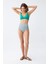 Moda Kadın Yeşil Pedli Geometrik Desenli Yüksek Bel Bikini Takımı 1