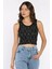 Taşlı Sıfır Kol Crop Top Bluz P-00017989 2