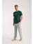 Moda Erkek Yeşil Kısa Kol Pijama Takımı 2