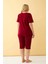 Moda Kadın Bordo Kalp Desenli Büyük Beden Kapri Pijama Takımı 6