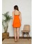 Moda Ip Askılı Penye Gecelik Turuncu 3