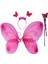 Kelebek kanat seti fuşya pembe kanat-taç-asa 2