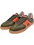 Hakiki Deri Kadın Spor Ayakkabı Sneaker MAK-5120 Haki Orange 4