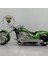 Iron Choppers Yeşil Alev Desenli 1:18 Diecast Custom Motosiklet Model – Lisanslı Metal Maket Oyuncak 5