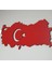Türkiye Haritası Kırmızı Mdf Duvar Tablosu 50CMX22CM 1