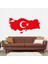 Türkiye Haritası Kırmızı Mdf Duvar Tablosu 50CMX22CM 6