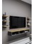 Dekoratif Raflı Tv Ünitesi,antrasit Gri-Atlantik Çam,portatif Minifix Kurulum 1