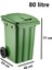 SY-6503 Eko Tekerlekli Kapaklı Plastik Çöp Konteyneri 80 Lt Yeşil 2