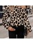 Mdb Kadın Uzun Kollu Tek Omuzu Açık Tokalı Leopar Desenli Modal Bluz 1