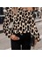 Mdb Kadın Uzun Kollu Tek Omuzu Açık Tokalı Leopar Desenli Modal Bluz 4