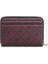 Kadın Fermuarlı Monogram Baskılı Kompakt Cüzdan - Bordo 2