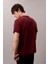Erkek Regular Fit Monogram Nakışlı T-Shirt - Bordo 2