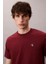Erkek Regular Fit Monogram Nakışlı T-Shirt - Bordo 5