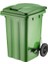 SY-6504 Pedallı Tekerlekli Kapaklı Çöp Konteyneri 80 Lt Yeşil 1