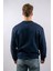 Erkek Regular Fit Monogram Nakışlı Sweatshirt - Lacivert 2
