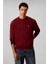 Erkek Regular Fit Monogram Nakışlı Sweatshirt - Bordo 1