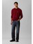 Erkek Regular Fit Monogram Nakışlı Sweatshirt - Bordo 2
