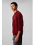 Erkek Regular Fit Monogram Nakışlı Sweatshirt - Bordo 4