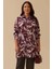 Kadın Büyük Beden Desenli Gömlek Tunik - Mürdüm 1