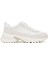 Kadın Süet Garnili Kalın Tabanlı Sneaker - Krem 2