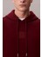 Erkek Regular Fit Premium Terry Kapüşonlu Sweatshirt - Bordo 6
