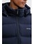 Erkek Regular Fit Kapüşonlu Kapitoneli Şişme Mont - Lacivert 4