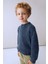 Erkek Çocuk Yıkama Efektli Reglan Kollu Triko Kazak - Mavi 4