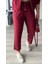 Bordo Fermuarlı Ceket-Pantolon Tensl Kumaş Takım 4