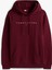 Erkek Tjm Regular Linear Logo Kapüşonlu Sweatshirt - Bordo 4