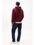 Erkek Tjm Regular Linear Logo Kapüşonlu Sweatshirt - Bordo 5