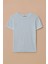Kadın Yuvarlak Yaka Kısa Kollu Basic T-Shirt - Mavi 1