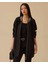 Kadın Fırfır Detaylı Fermuarlı Ceket - Siyah 1