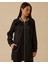 Kadın Fırfır Detaylı Fermuarlı Ceket - Siyah 2