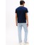 Erkek Logo Baskılı Kısa Kollu Tişört – Lacivert 4