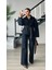 Lacivert Marka Model Belden Bağlamalı Denim Takım 5