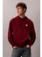 Erkek Regular Fit Logo Yamalı Kapüşonlu Sweatshirt - Bordo 1