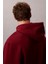 Erkek Regular Fit Logo Yamalı Kapüşonlu Sweatshirt - Bordo 5