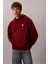 Erkek Regular Fit Logo Yamalı Kapüşonlu Sweatshirt - Bordo 6