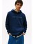 Erkek Regular Fit Yazı Baskılı Kapüşonlu Sweatshirt - Lacivert 1