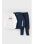 Erkek Çocuk Normal Kalıp Renk Bloklu 3'lü Eşofman Takımı - Lacivert 1