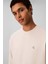 Erkek Regular Fit Monogram Nakışlı Sweatshirt - Krem 4