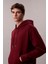 Erkek Regular Fit Premium Terry Kapüşonlu Sweatshirt - Bordo 4