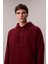 Erkek Regular Fit Premium Terry Kapüşonlu Sweatshirt - Bordo 5
