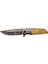 Columbia A2150C Kahve Kamp Çakısı 21CM- Manuel, Ahşap Işlemeli Sap,kemerlikli 1