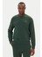 Erkek Regular Fit Monogram Nakışlı Sweatshirt - Yeşil 1