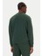 Erkek Regular Fit Monogram Nakışlı Sweatshirt - Yeşil 2