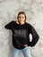 Asur Butik Kadın Taşlı Yazılı Sweatshirt 3
