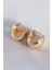 Pirinç Gold Renk Içi Boş Minimal Topçuk Küpe 2
