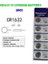 CR1632 3V Lityum Düğme Pil 5'li Paket 5